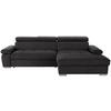 Kutna Garnitura Perry - boje grafita/srebrne boje, Design, tekstil/drvo (292/183cm) - Modern Living
