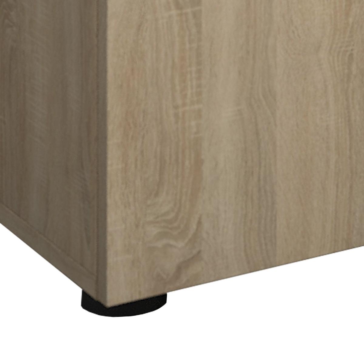 Komoda Vandol Mini, Hrast - srebrne barve/črna, Basics, umetna masa/leseni material (70/74/40cm) - MID.YOU