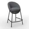 Barhocker Zoa Grau Struktur Gepolstert - Schwarz/Grau, MODERN, Holz/Textil (50/110/58cm) - Bessagi Home