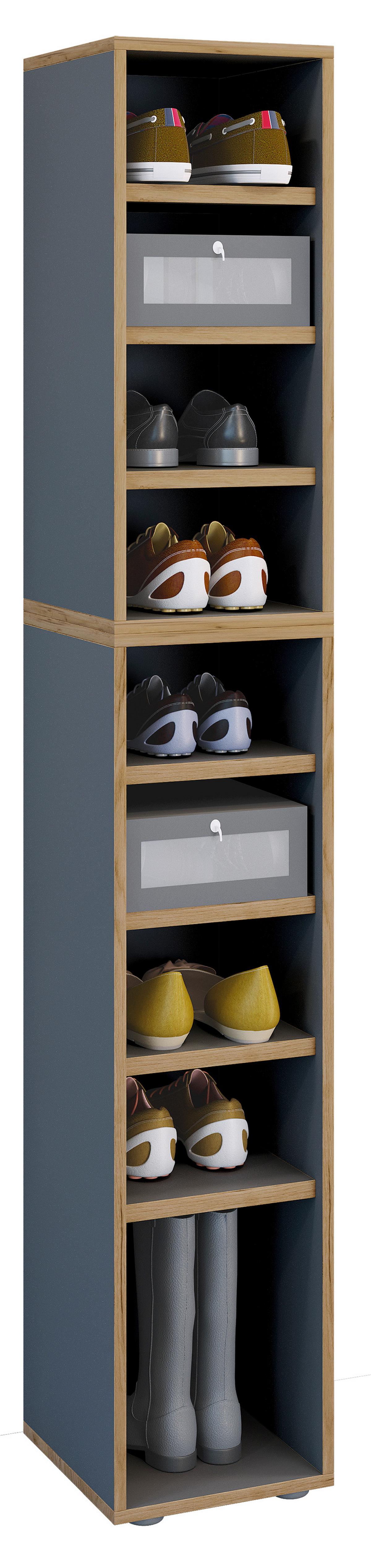 Weiß/Honigeiche Anthrazit/Honigeiche - Honigeiche/Anthrazit, Design, Holzwerkstoff/Kunststoff (30/183/33cm) - MID.YOU