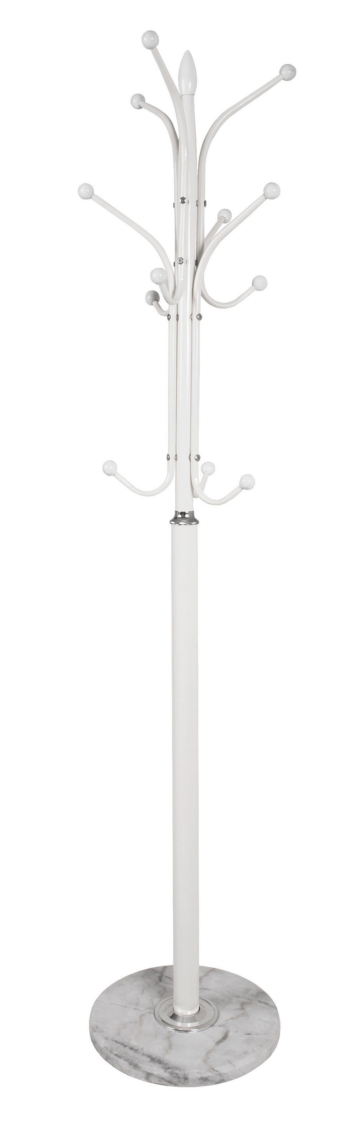 STOJAK NA UBRANIA MOBI - biały, Design, kamień/metal (40/177/40cm) - Carryhome