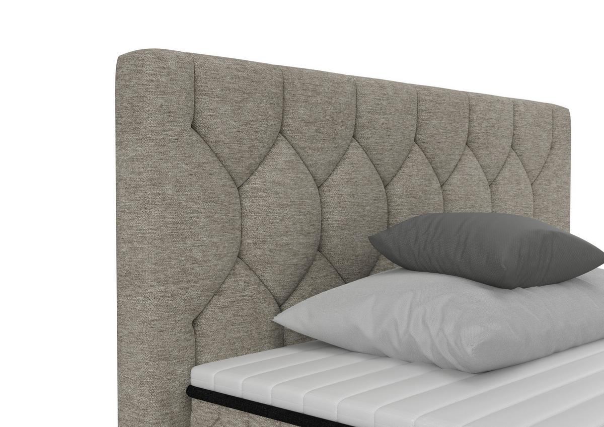Boxbett Maya D Beige ca. 140x200cm - Beige/Schwarz, KONVENTIONELL, Holz/Holzwerkstoff (140/200cm) - Mömax