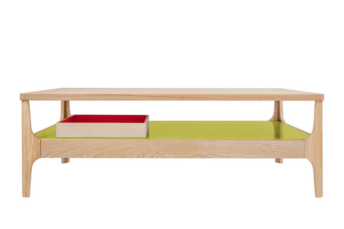Beistelltisch Avery Ii Esche / Grün - Eschefarben/Grün, Design, Holz/Holzwerkstoff (120/40/60cm) - Kayoom