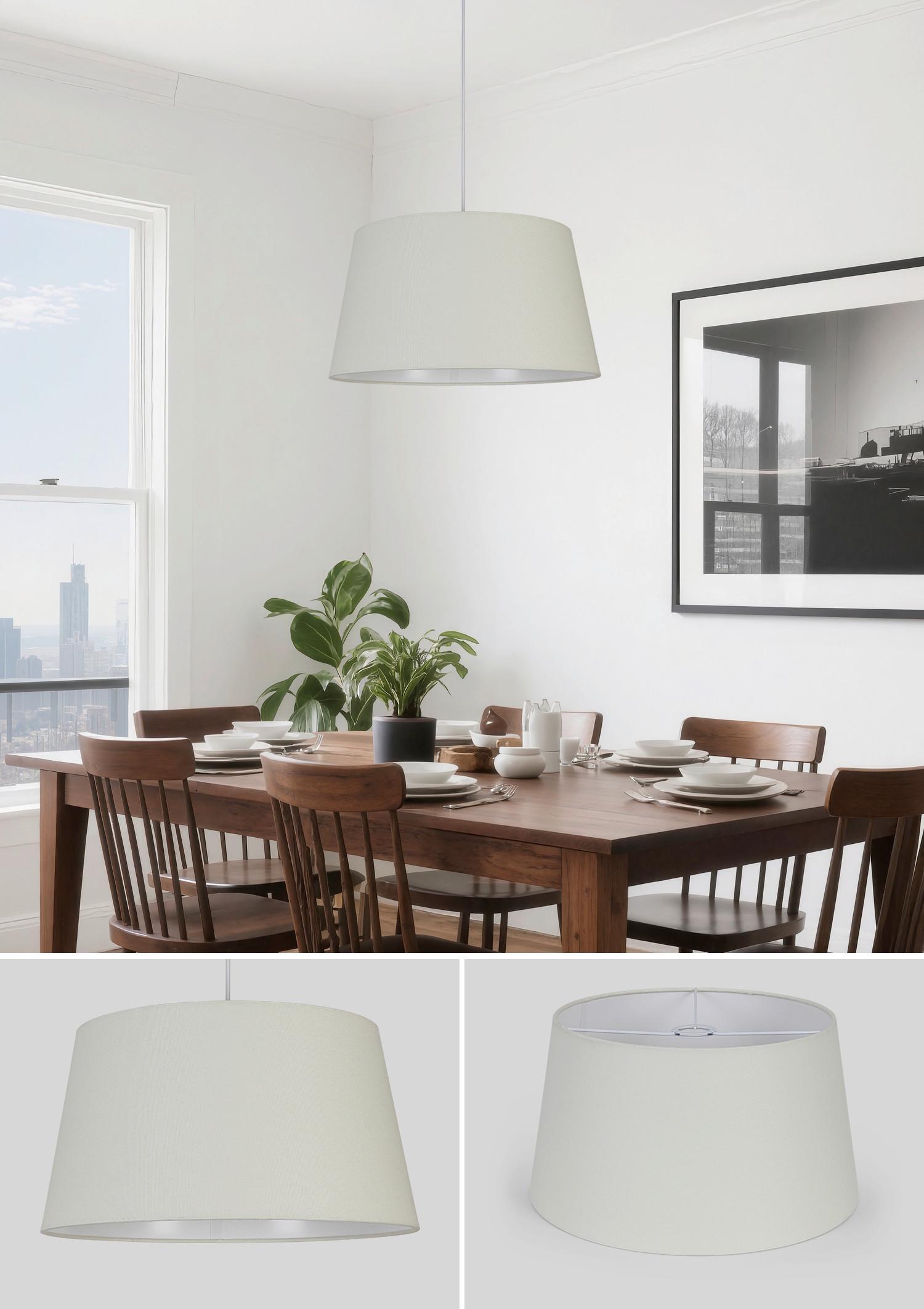 LAMPSKÄRM HOLGER - vit/sandfärgad, Modern, metall/textil (45/45/24cm) - Mömax