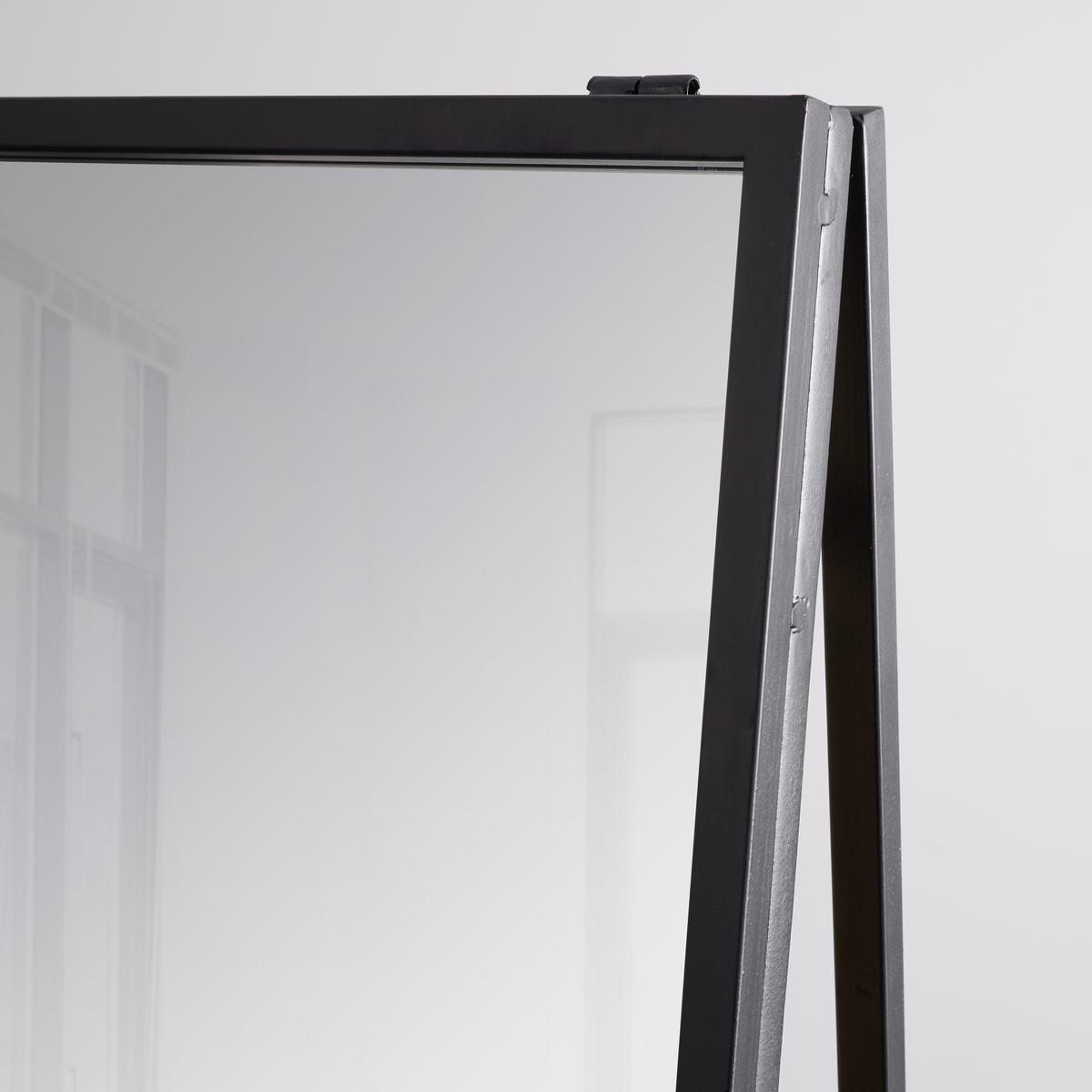 Spiegel Maldi Schwarz/ Natur ca.  45x161x30 cm - Schwarz/Naturfarben, MODERN, Glas/Holz (45/161/30cm) - Bessagi Home