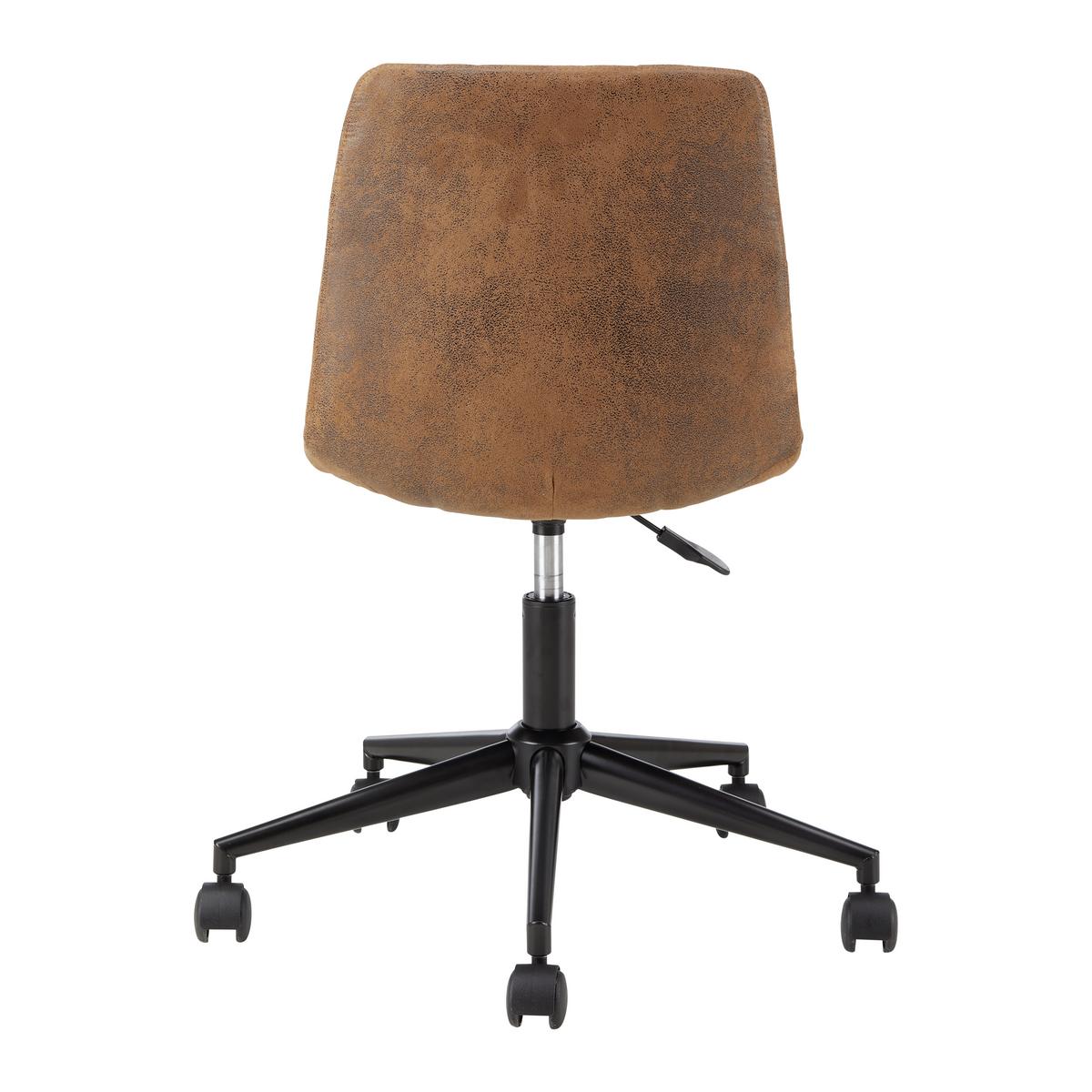 Drehstuhl Clelie Braun Mikrofaser - Schwarz/Braun, MODERN, Holz/Kunststoff (45/79-89/57cm) - Bessagi Home