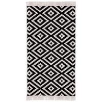 Handwebteppich Inaya in Schwarz/Weiss ca. 80x150cm - Weiss/Anthrazit, Modern, Textil (80/150cm) - Mömax