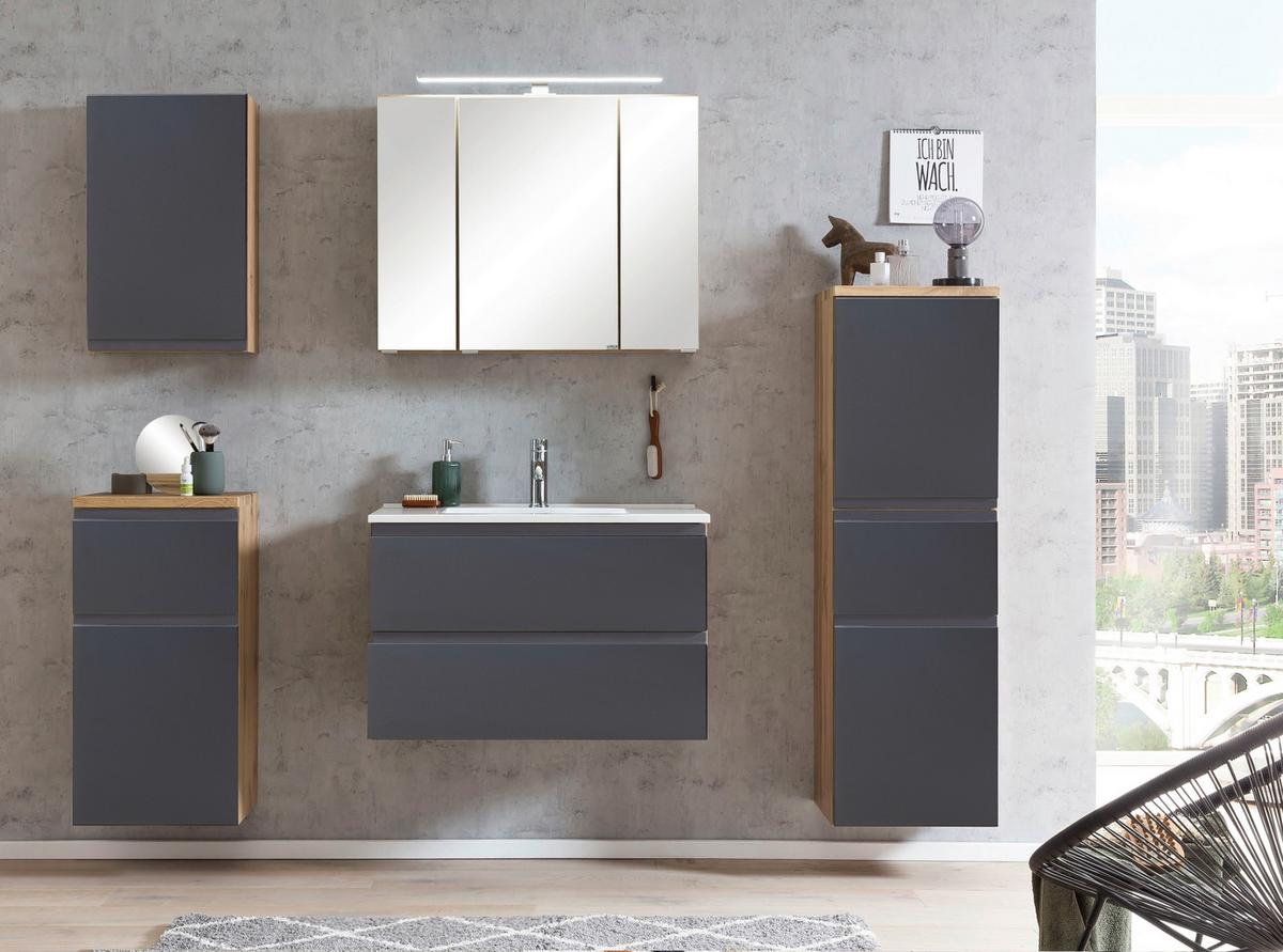 Hängeschrank Varese ca. 40x64 cm Grau/Eiche - Eiche Wotan/Grau, MODERN, Holzwerkstoff (40/64/20cm) - Held