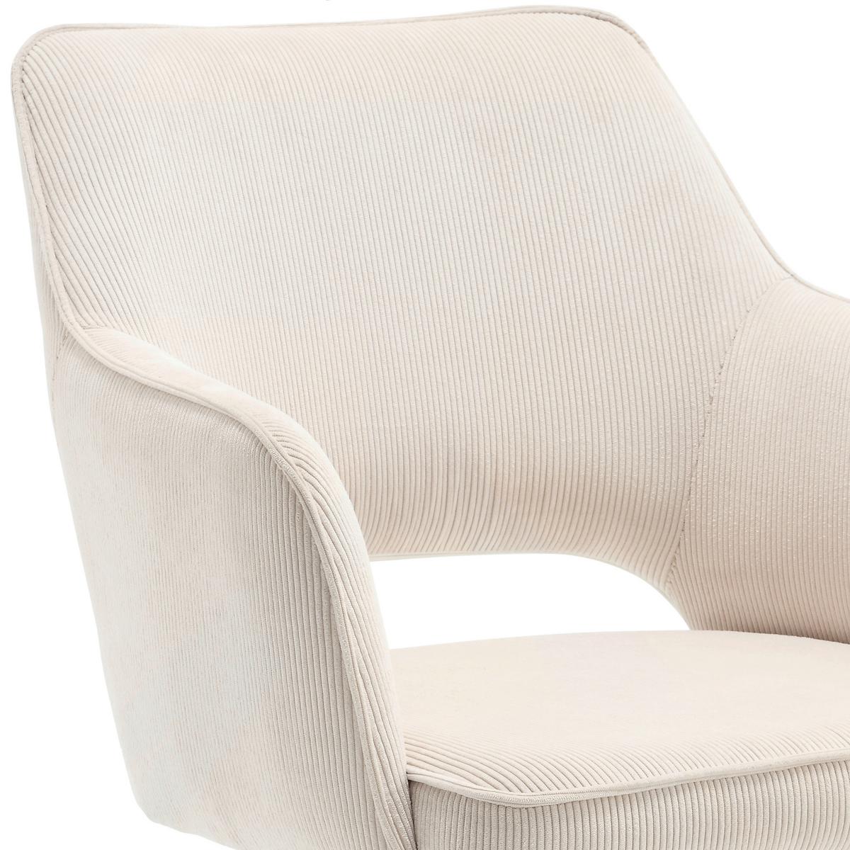 KRZESŁO Z PODŁOKIETNIKAMI ADELE - kremowy, Modern, metal/tkanina (61/85/61cm) - Livetastic