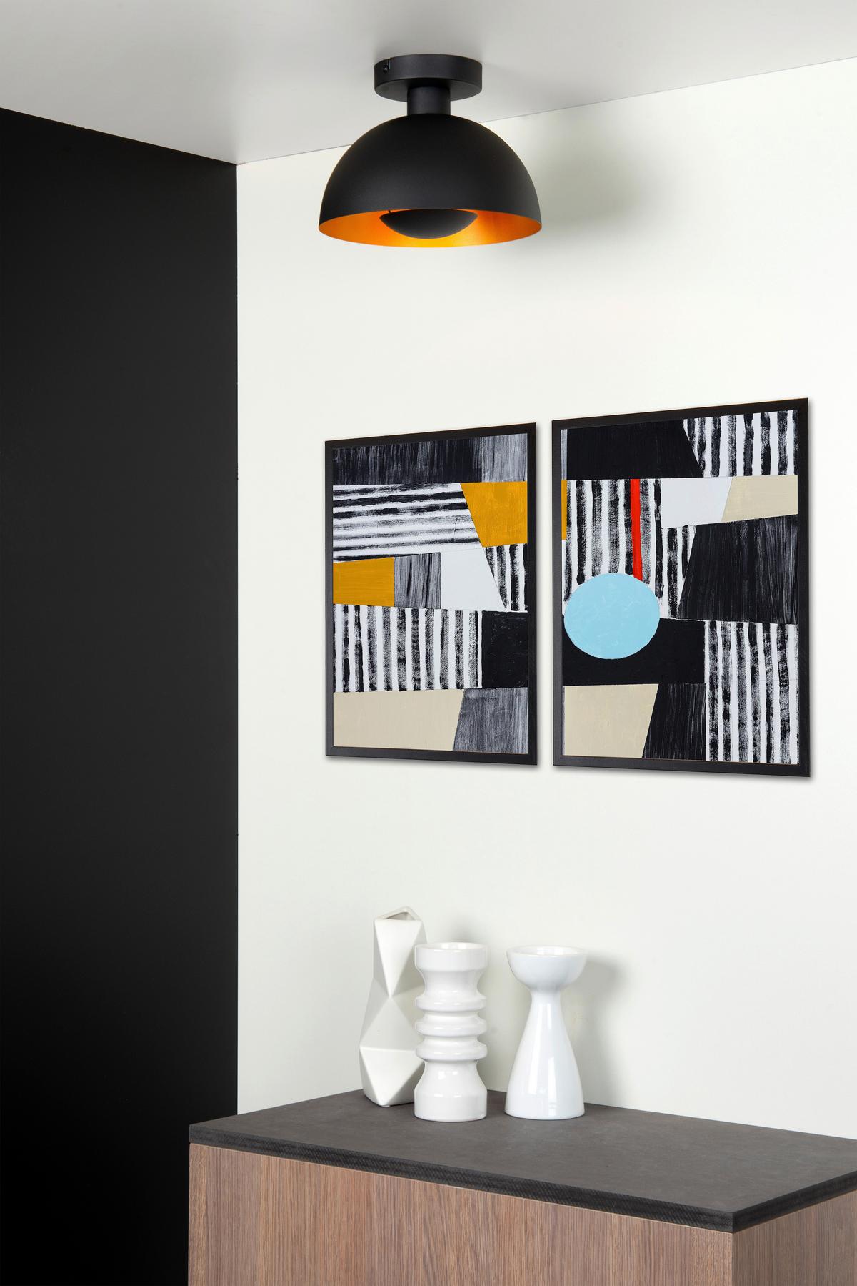 LAMPA SUFITOWA 45196/01/30 SIEMON - kolor mosiężny/czarny, Konventionell, metal (25/19cm) - Lucide
