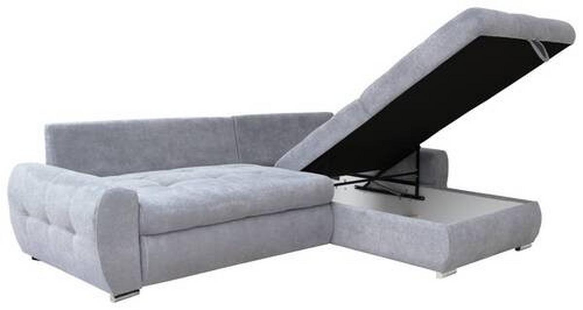 Coltar extensibil SOLAR - gri deschis/alb, Design, textil (277/175cm) - Modern Living