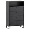 Highboard Janne ca.60,2x103,9x33,1cm Schwarz - Schwarz, LIFESTYLE, Holzwerkstoff/Metall (60,2/103,9/33,1cm) - MID.YOU