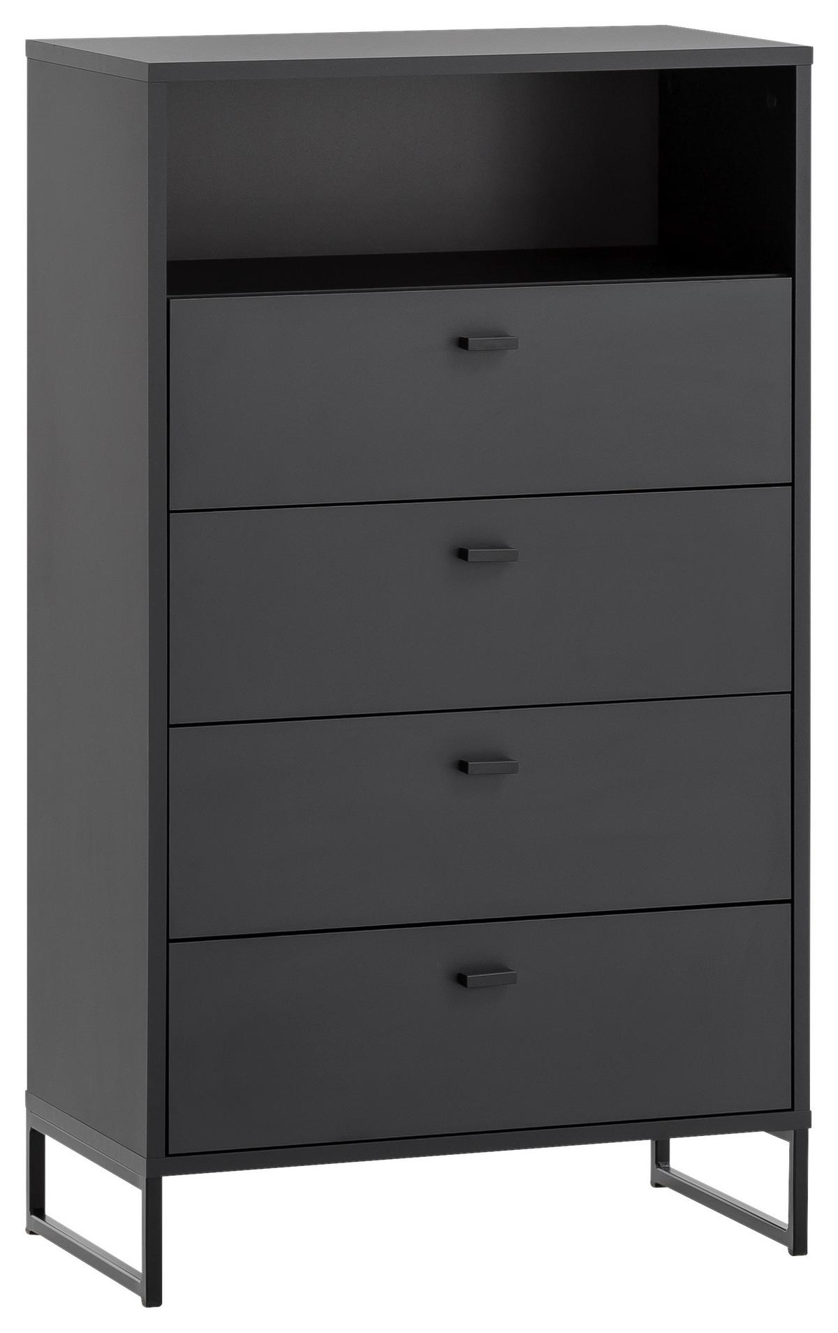 Highboard Janne ca.60,2x103,9x33,1cm Schwarz - Schwarz, LIFESTYLE, Holzwerkstoff/Metall (60,2/103,9/33,1cm) - MID.YOU