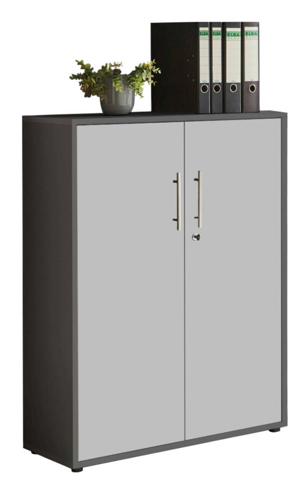 AKTENSCHRANK OFFICE EDITION - Anthrazit/Grau, MODERN, Holzwerkstoff (84,4/113,6/33cm) - MID.YOU