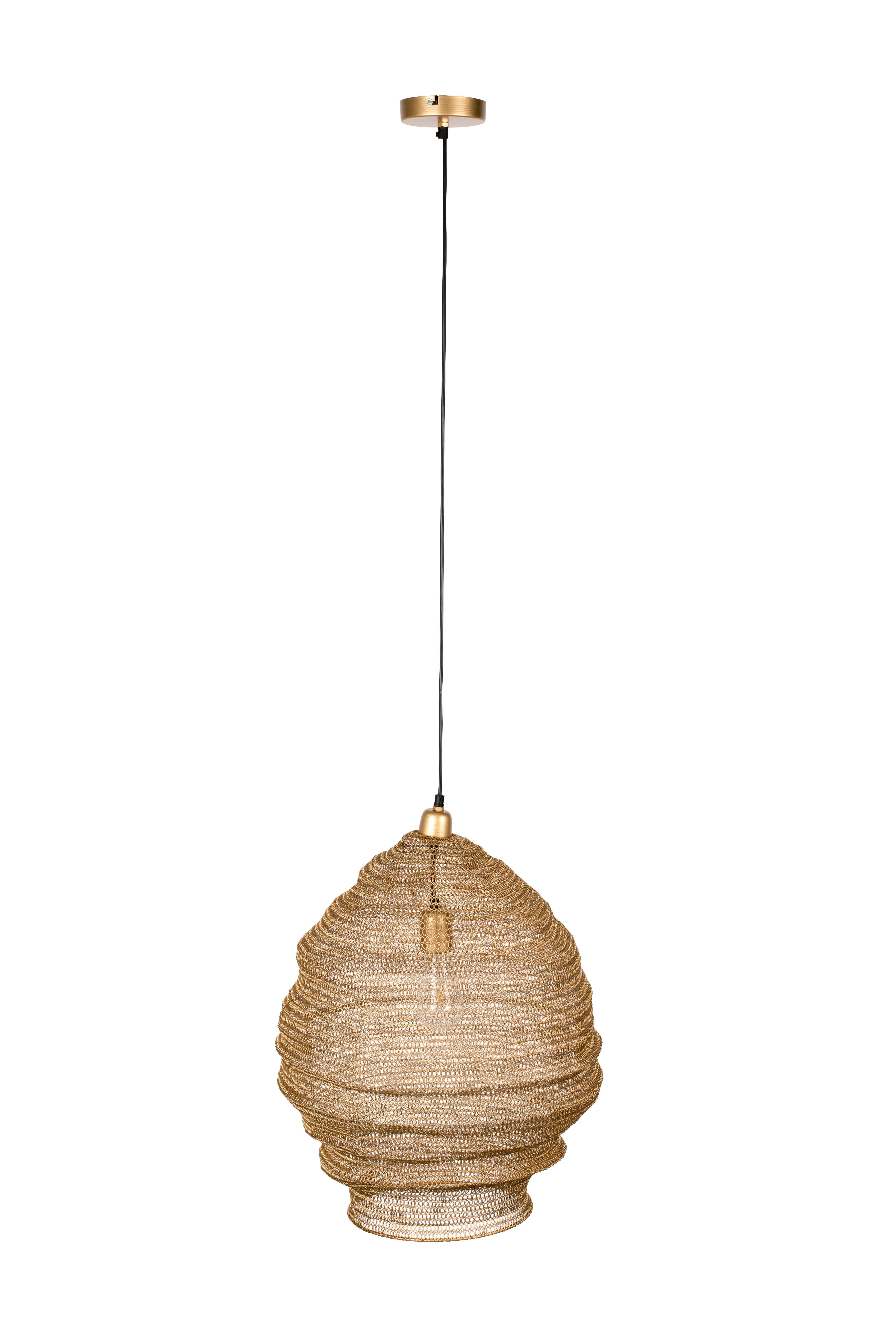 LAMPA WISZĄCA PENDANT LAMP LENA L BRASS - kolor mosiężny, Design, metal (48/158cm) - Zuiver