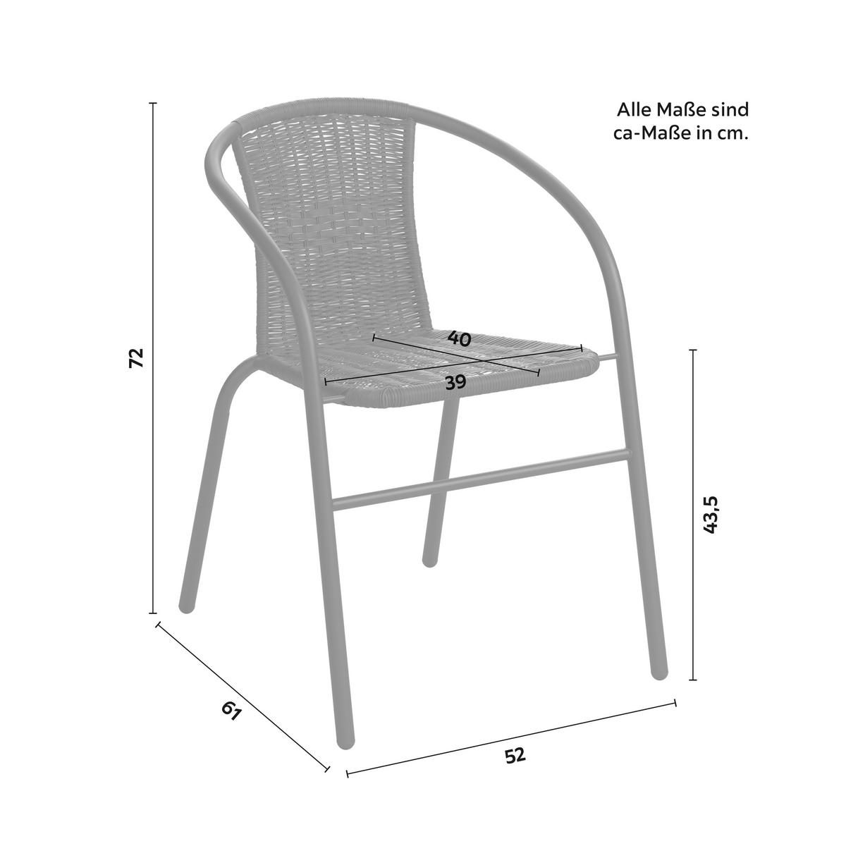 Stolica Amora 1 - siva/crna, Osnovno, metal/plastika (52/72/61cm) - Mömax