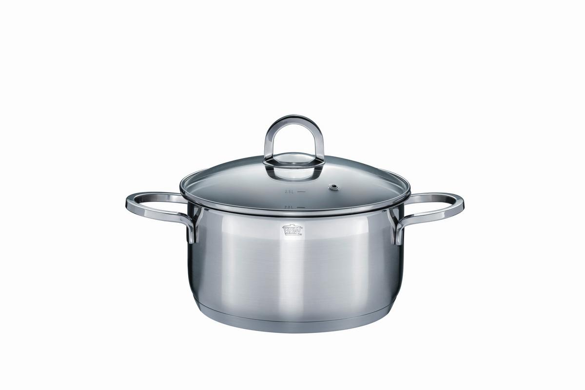 Set Posod Alara, 8-Delni - barve nerjavečega jekla/prozorno, Basics, kovina/steklo - GSW