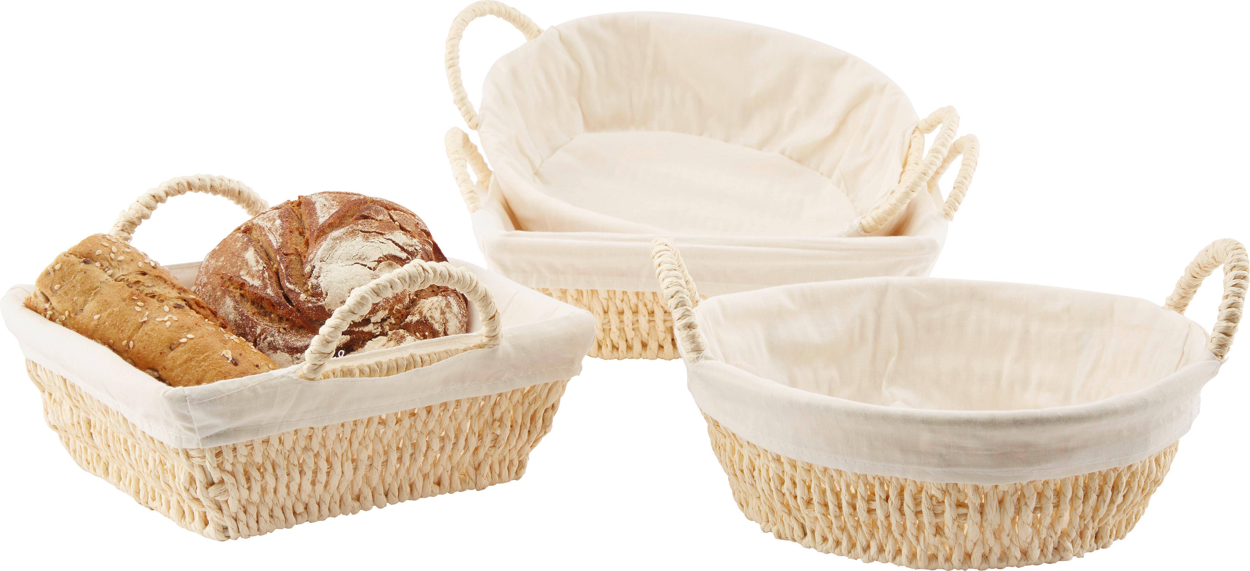 Brotkorb Livi in diverse Designs - Creme/Weiß, Papier/Textil - Modern Living