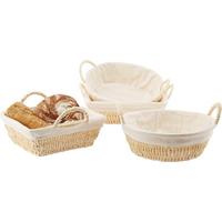 Brotkorb Livi in diversen Designs - Creme/Weiß, Papier/Textil - Modern Living