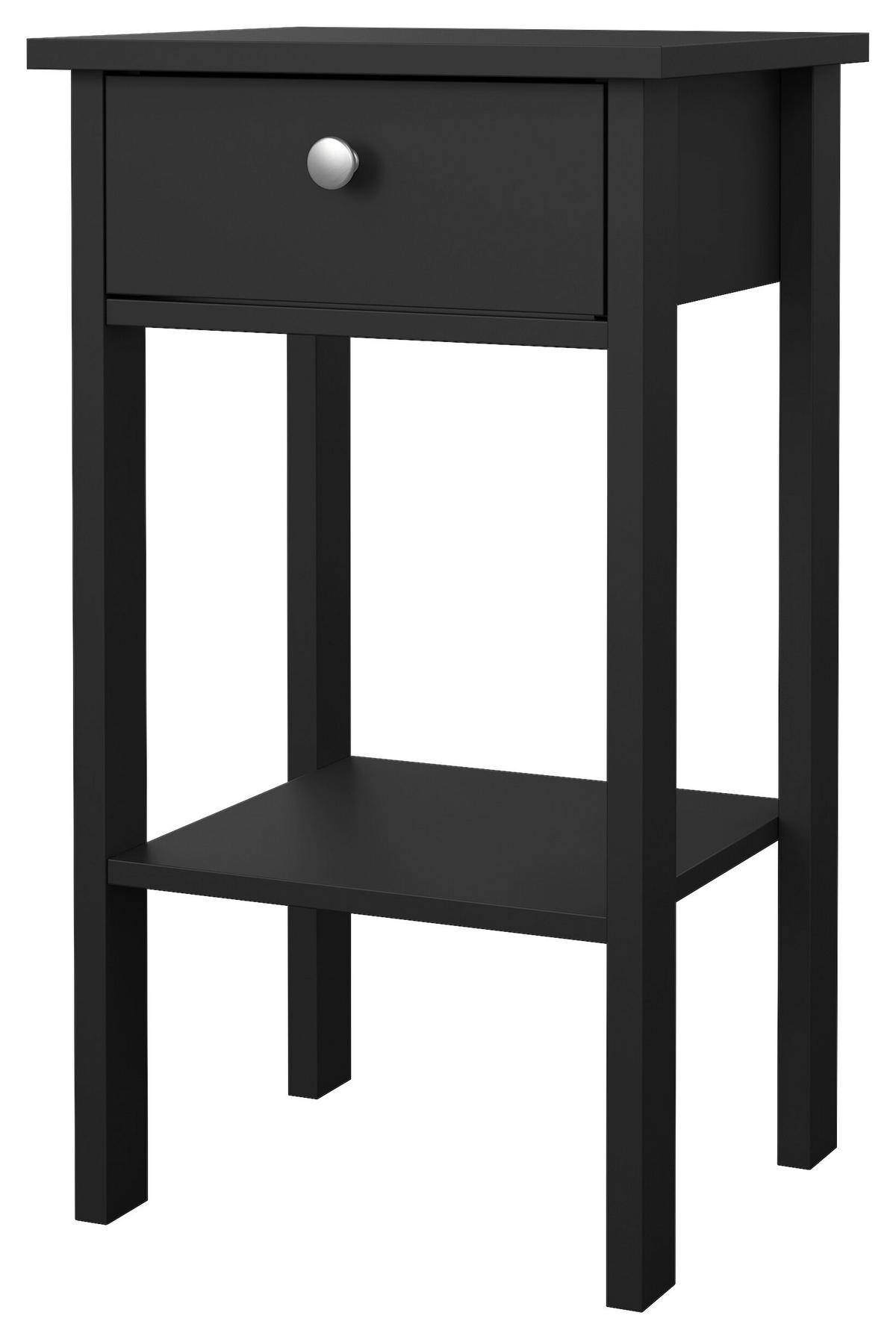 SZAFKA NOCNA MADRID - kolor srebrny/czarny, Modern, materiał drewnopochodny/metal (40/70,1/34,2cm) - MID.YOU