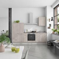 Küchenblock Riva Low m. Geräten Grau - Schieferfarben/Edelstahlfarben, MODERN, Holzwerkstoff/Metall (270cm) - Nobilia