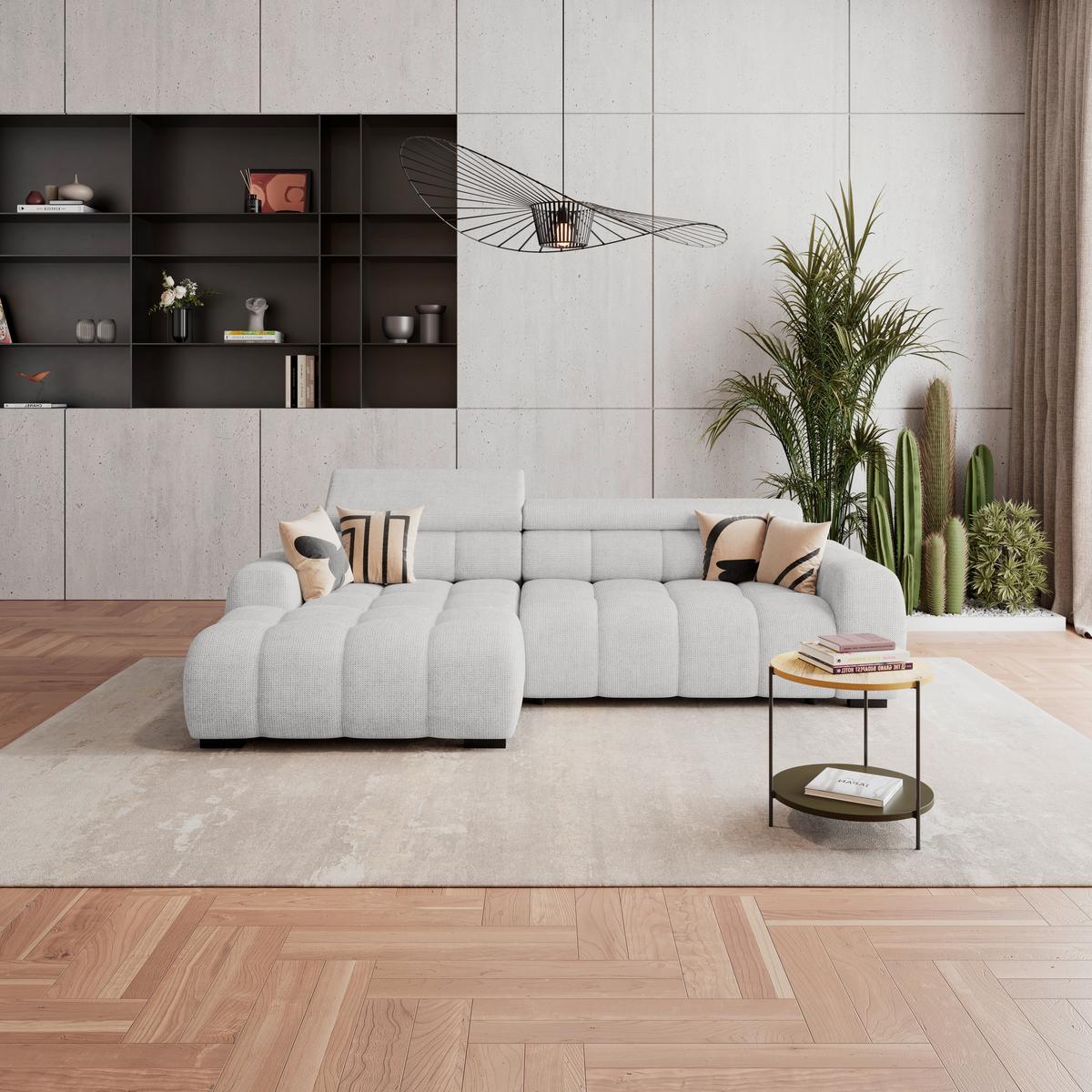 Kutna Garnitura Fargo S - crna/sivo-bež, Trend, tekstil/plastika (168/285cm) - Modern Living