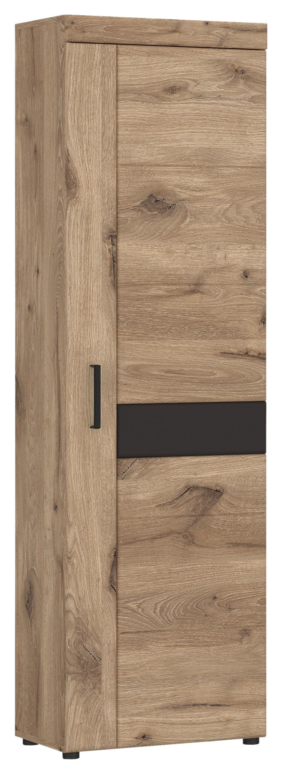 Dulap pentru hol GRANO - culoare lemn stejar/gri, Trend, material pe bază de lemn (58/195/38cm) - Modern Living