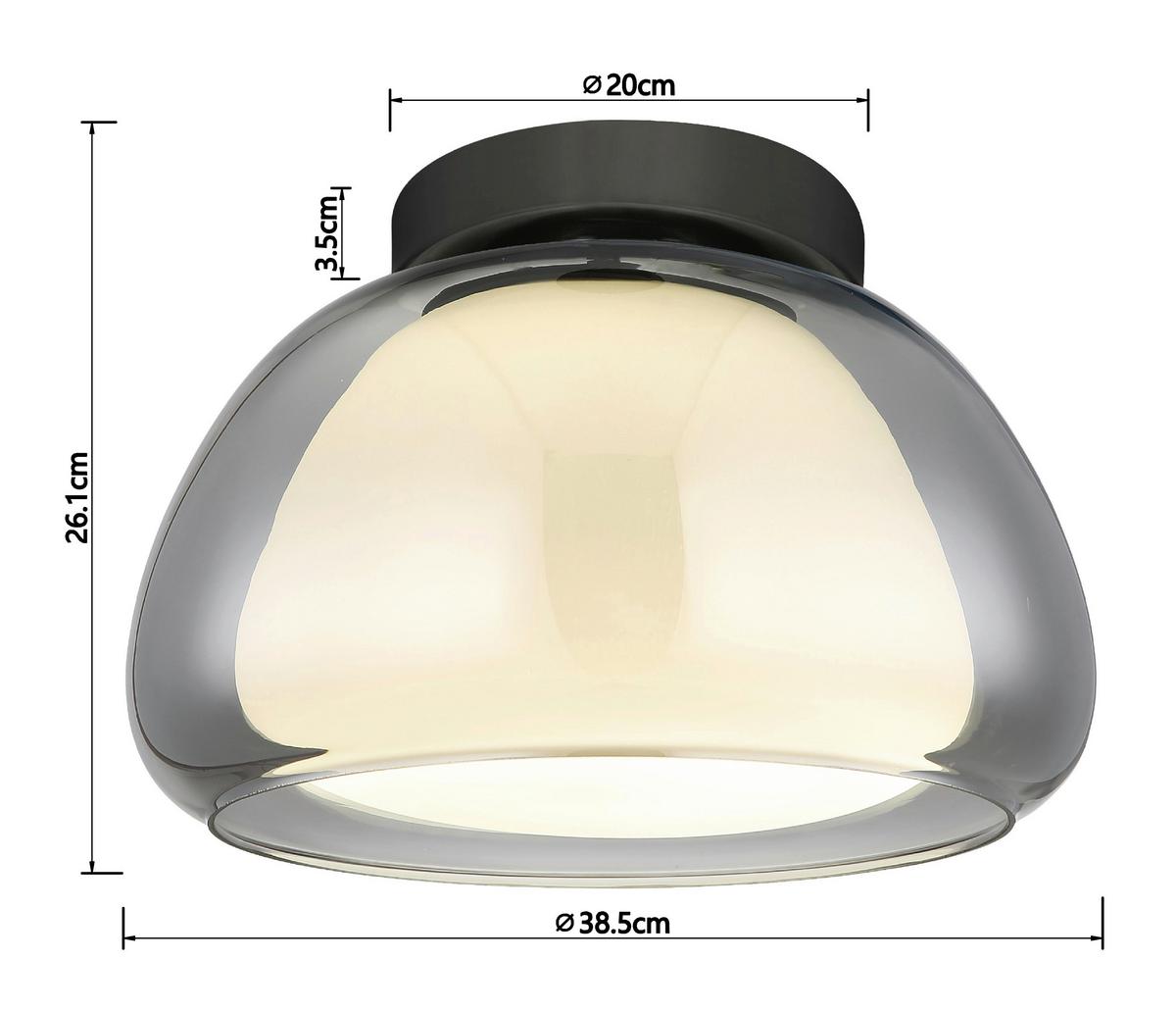 LAMPA SUFITOWA VALENTINA - szary, Trend, metal/szkło (38,5/26cm) - Collet's Monde