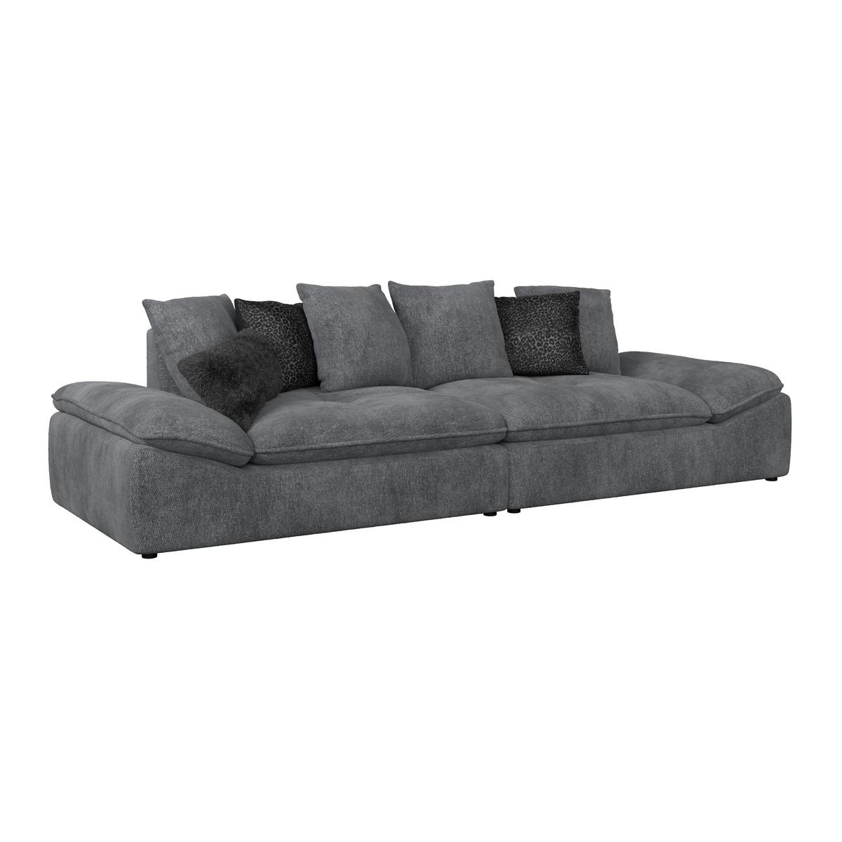 CANAPEA BIGSOFA DIUN - antracit/negru, Trend, textil (310/76-90/124cm) - Luca Bessoni