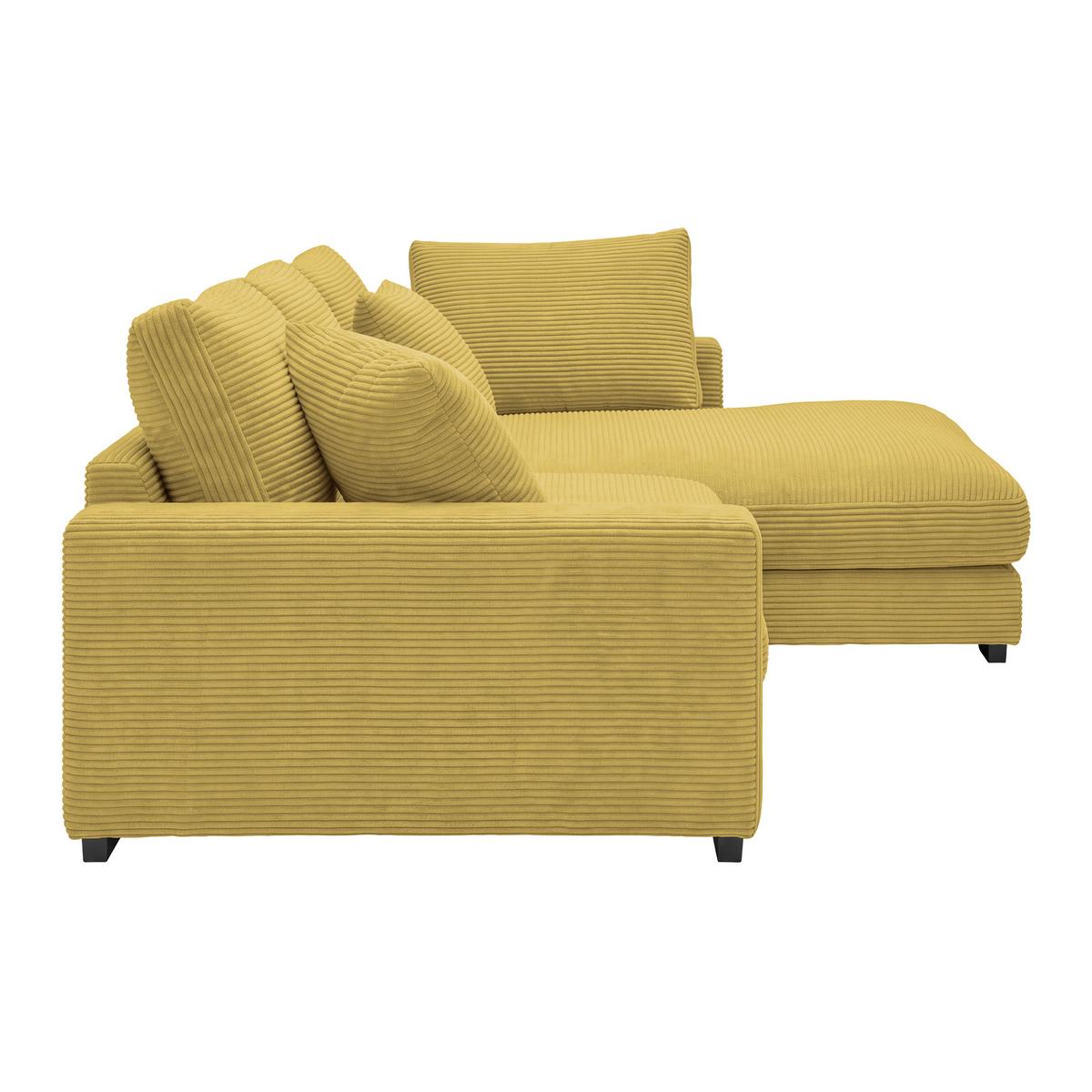 Ecksofa Pedro Senfgelb - Senfgelb/Schwarz, MODERN, Kunststoff/Textil (300/190cm) - Mömax