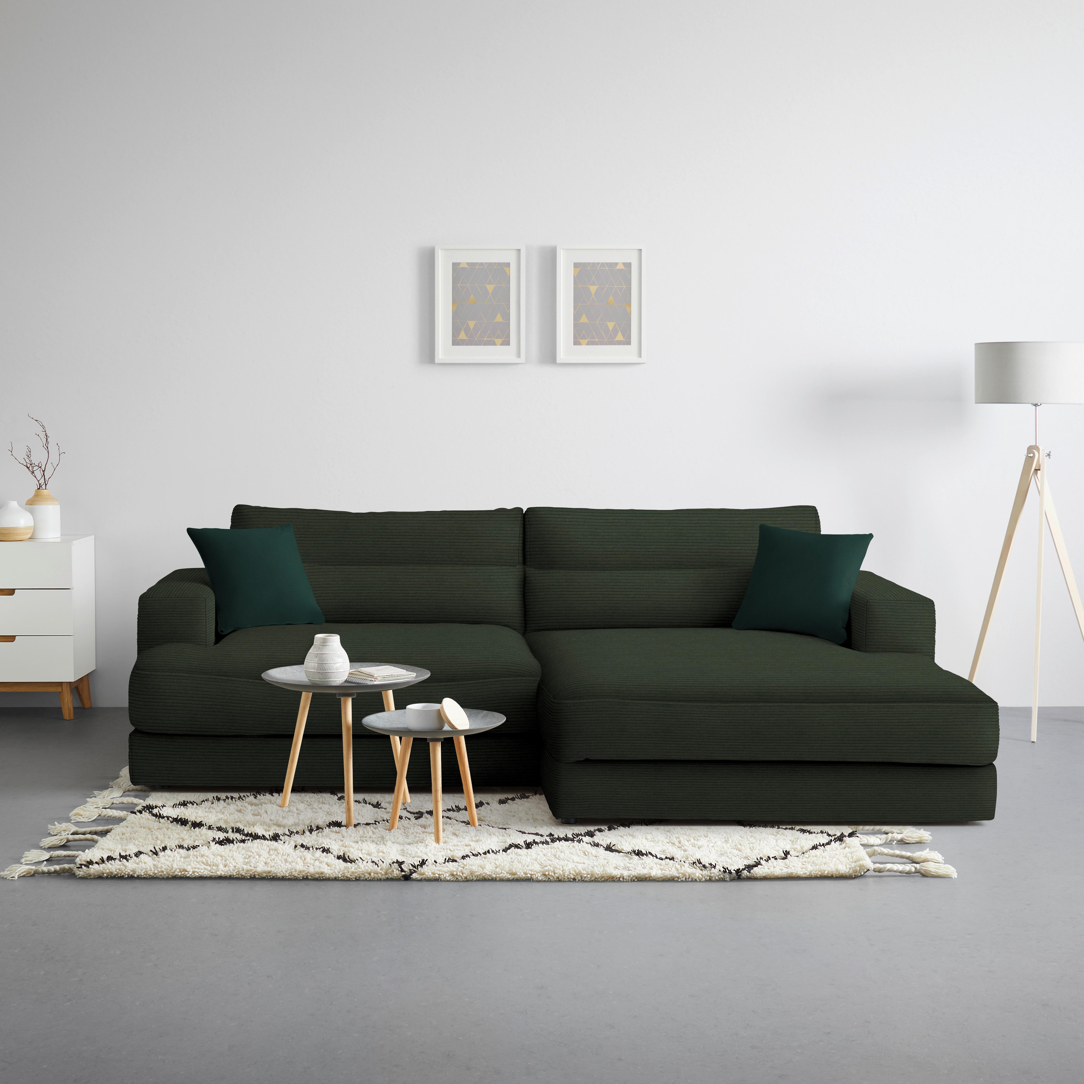 Ecksofa Fabiona rechts Schwarz - Schwarz, MODERN, Holz/Kunststoff (268/85/194cm) - Premium Living