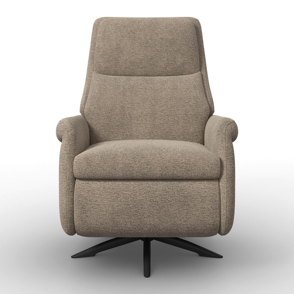 Elektrischer Relaxsessel Alice mir Liege- und Relaxfunktion - Schwarz/Braun, MODERN, Holz/Textil (76/110/90cm) - Bessagi Home