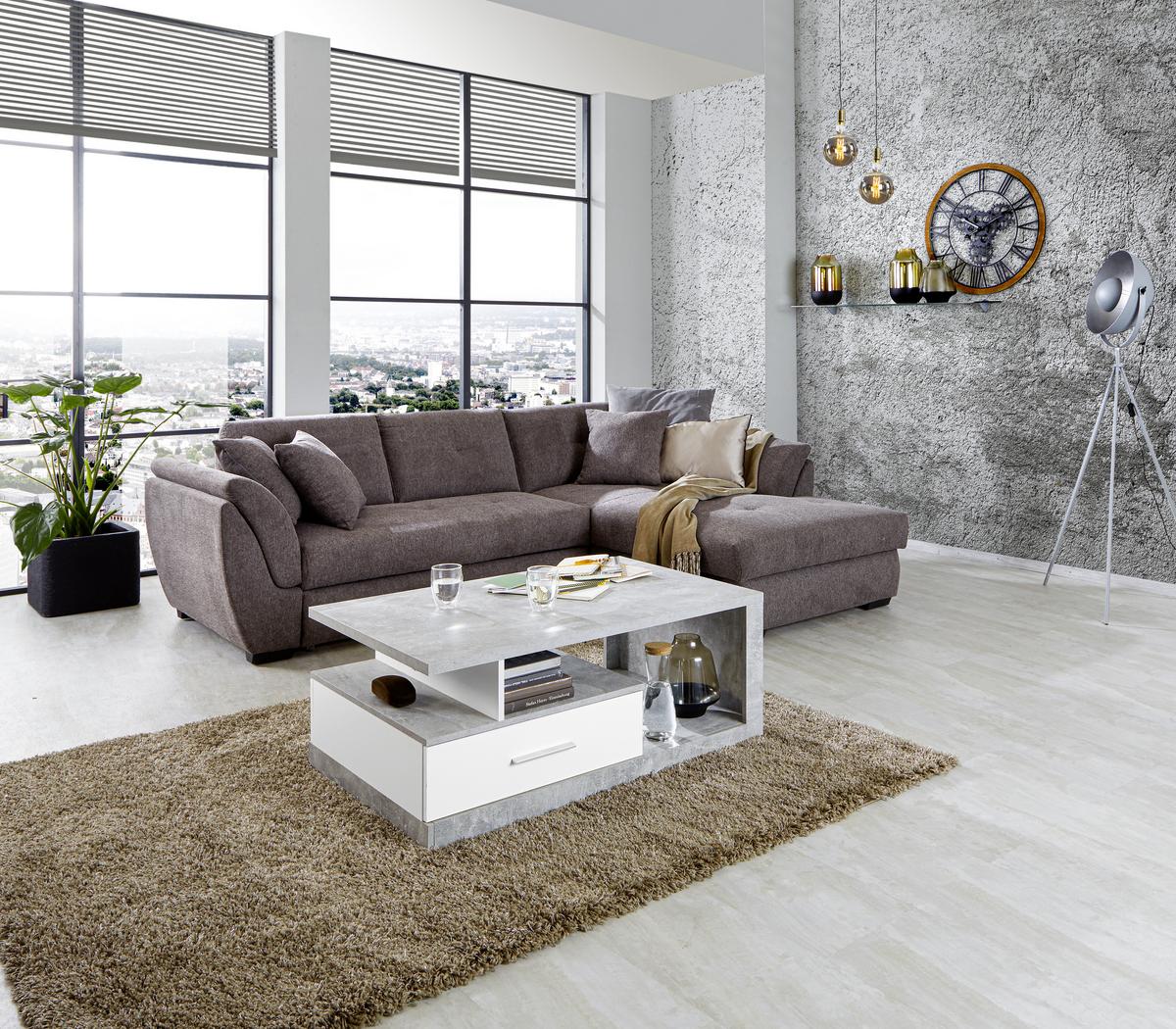Sedežna Garnitura Berisso, Z Ležiščem In Predalom - rjava, Design, umetna masa/tekstil (278/187cm) - Mömax