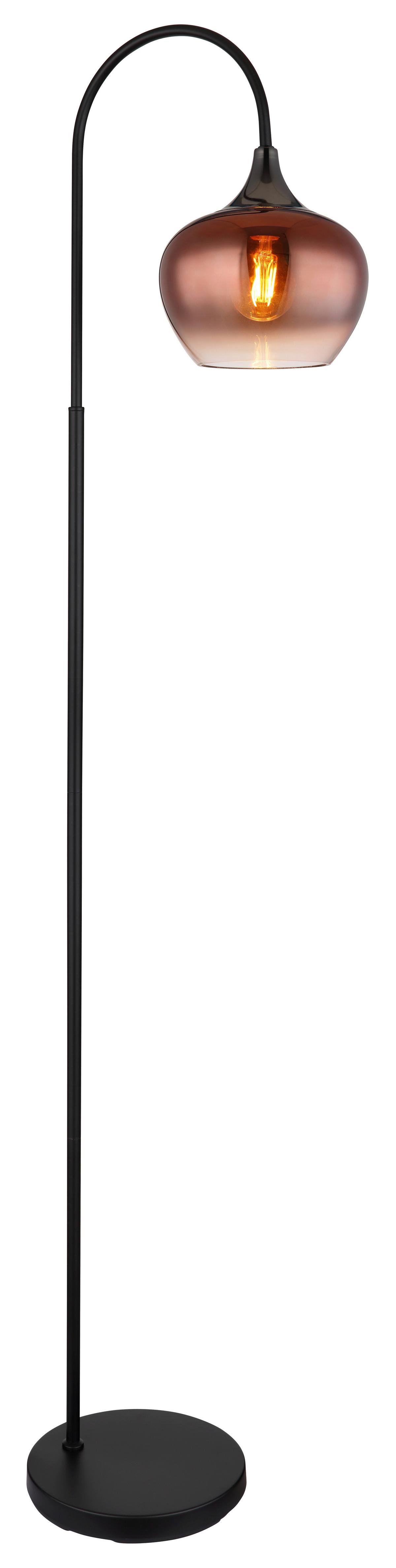 STEHLEUCHTE 15548SG MAXY - Klar/Schwarzchrom, Basics, Glas/Textil (39/25/150cm) - Globo