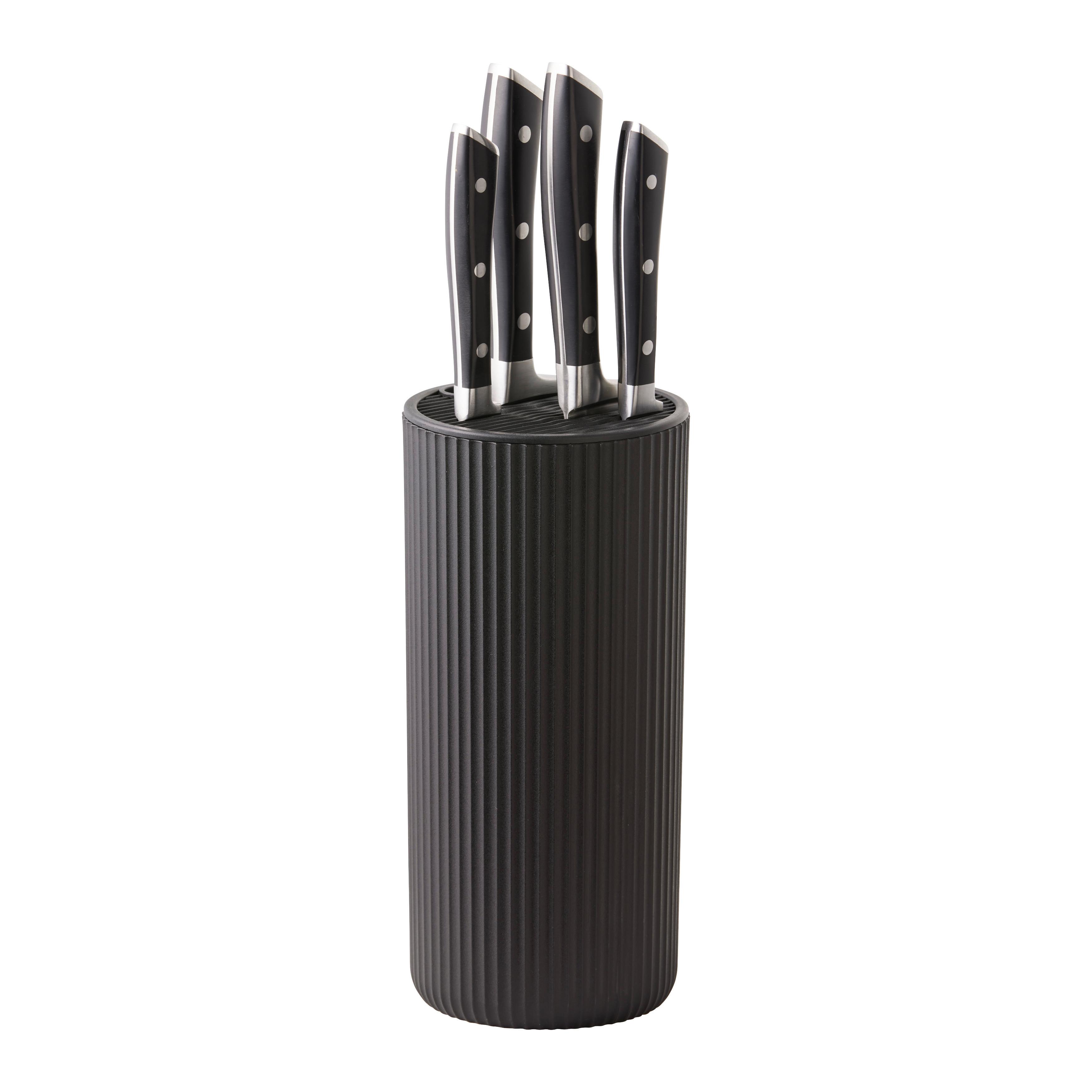 KNIVBLOCK BETTY - svart, Modern, plast (11/23,9cm) - Mömax
