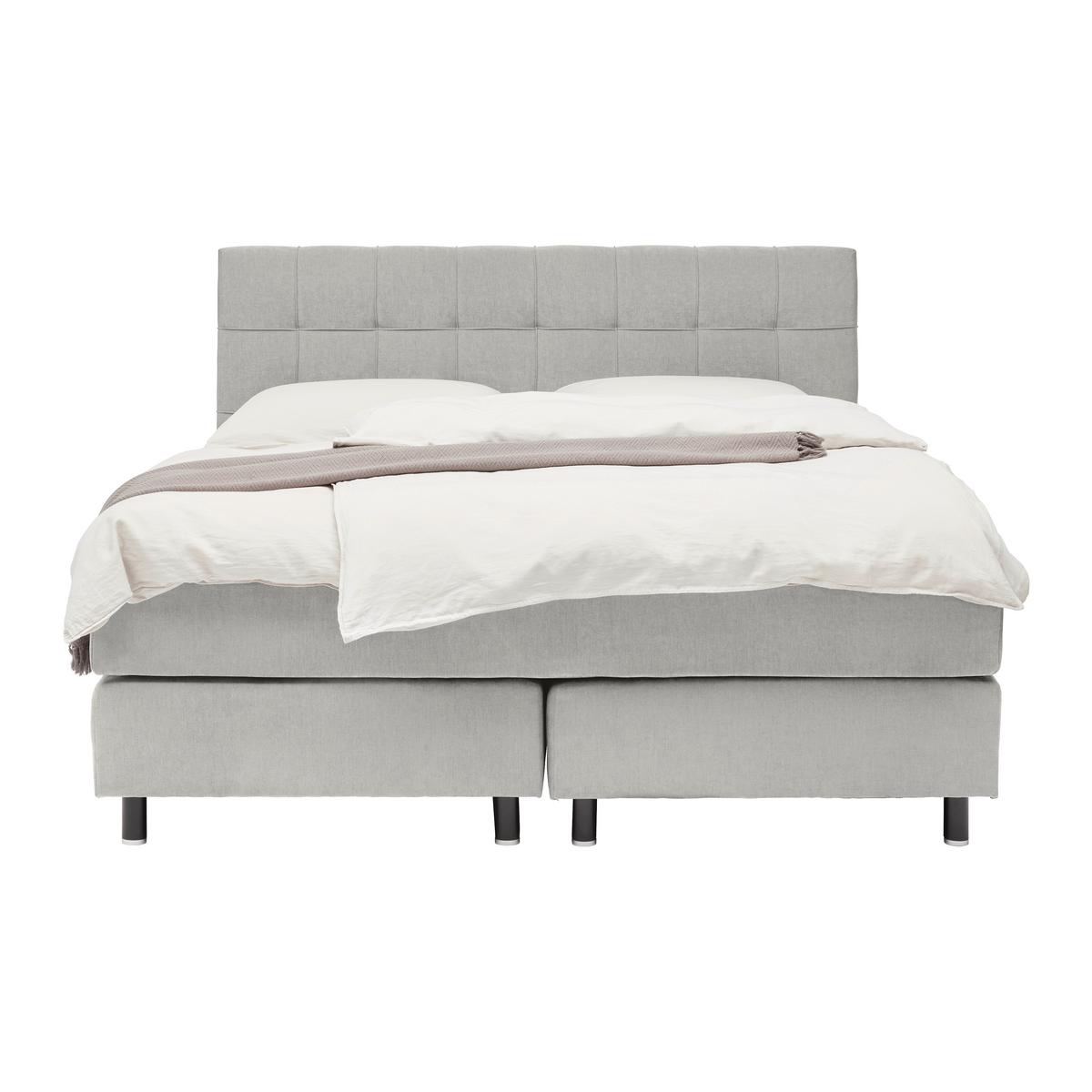 Boxspringbett Primo Grau ca. 160x200cm - Grau, KONVENTIONELL, Holz/Holzwerkstoff (160/200cm) - Premium Living