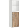 Regal in Braun/Weiß - Silberfarben - PREMIUM LIVING