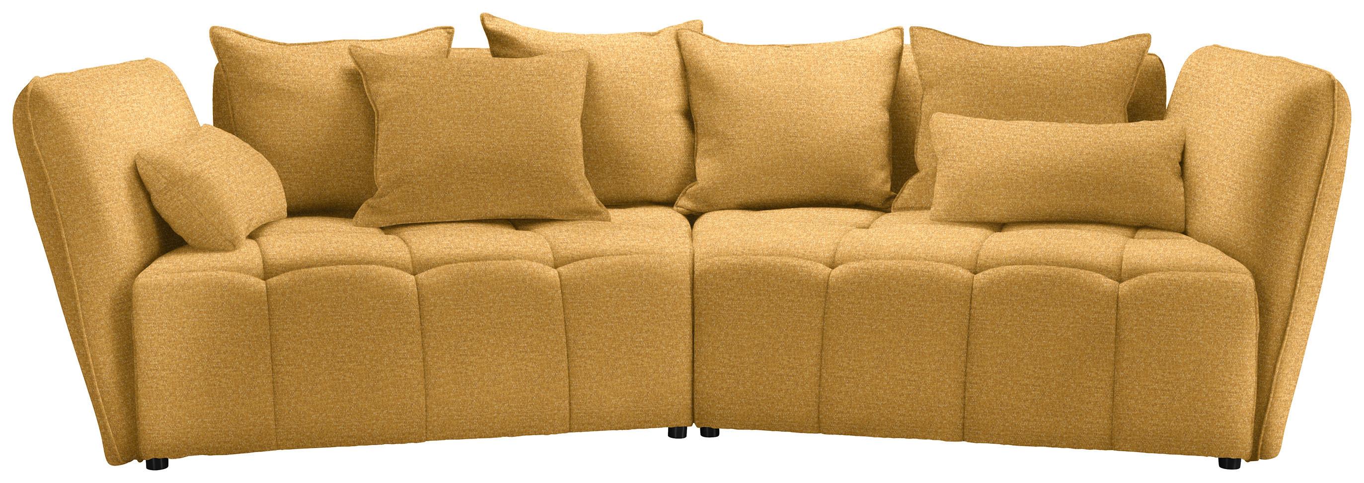 Boxspringsofa Sofi Senfgelb - Senfgelb/Schwarz, MODERN, Textil (294/93/152cm) - Premium Living