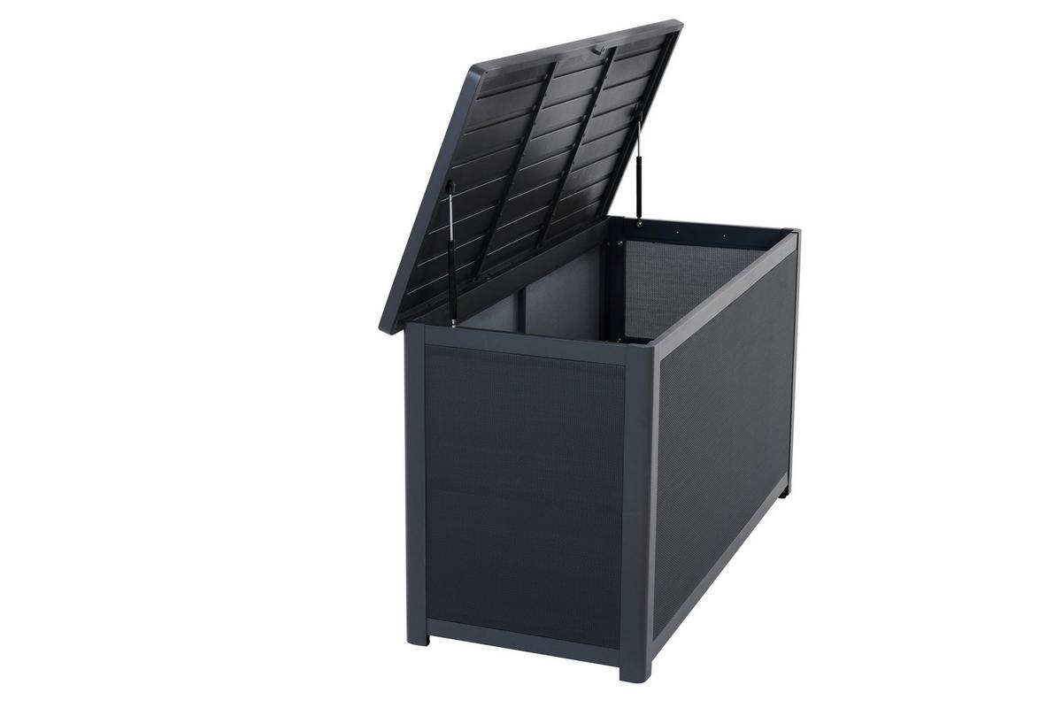 Kissenbox Sabano Grau - Grau, Basics, Kunststoff/Metall (58,7/75/135,5cm) - Siena Garden