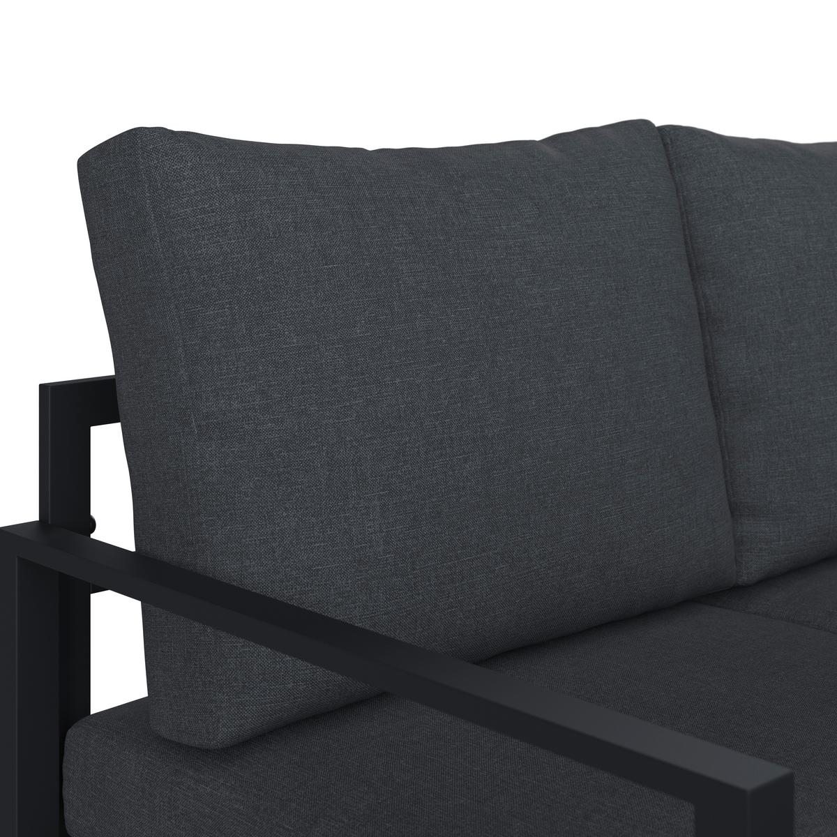 Lounge Garnitura Bologna, Antracit, 5-Delno - siva/antracit, Moderno, kovina/steklo - Beldano