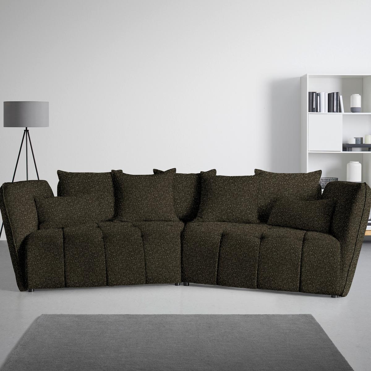 Boxspringsofa Sofi Dunkelgrün - Dunkelgrün/Schwarz, MODERN, Textil (294/93/152cm) - Premium Living