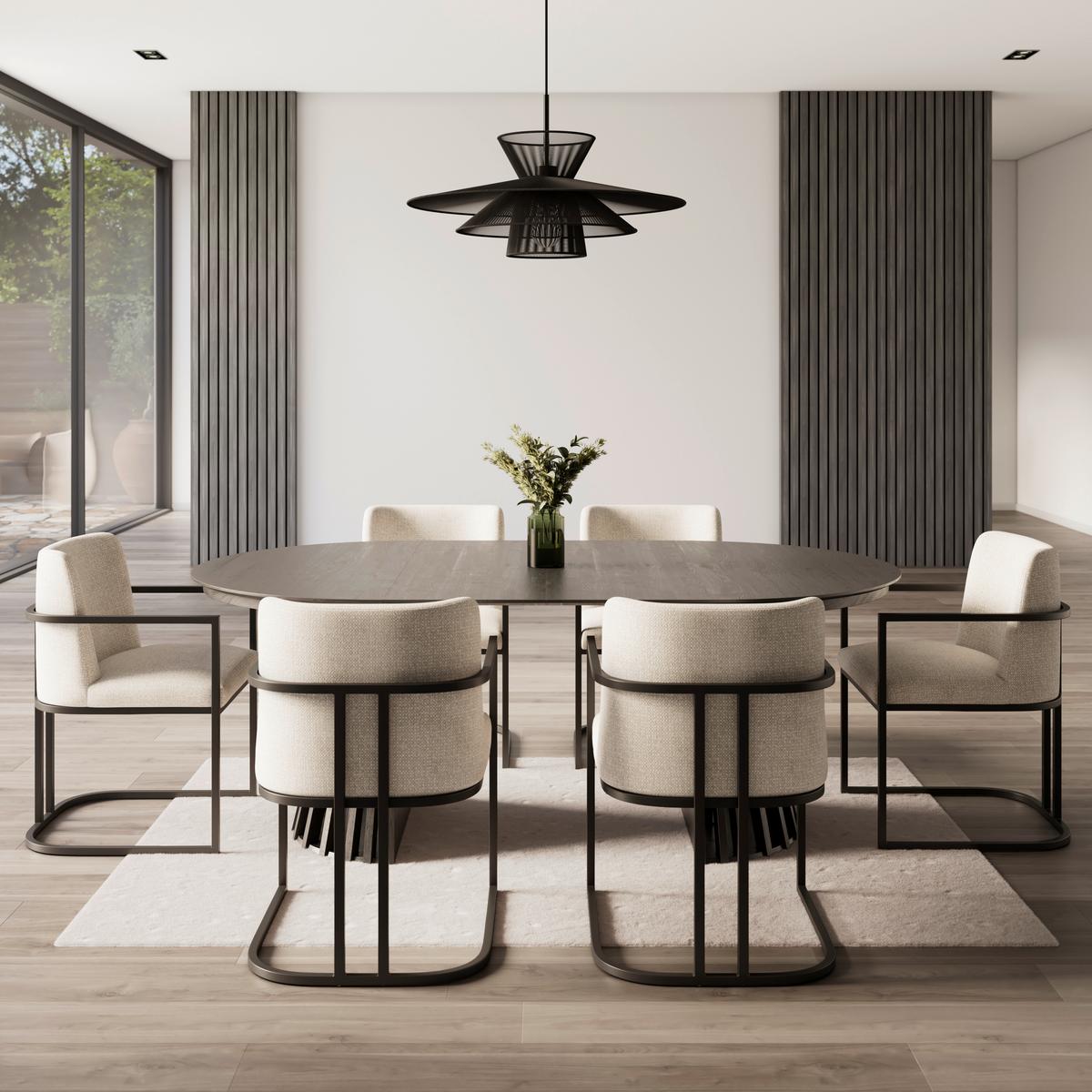 Armlehnstuhl Amara Hellgrau Webstoff Gepolstert - Hellgrau/Schwarz, MODERN, Holz/Textil (55/81,5/60cm) - Bessagi Home