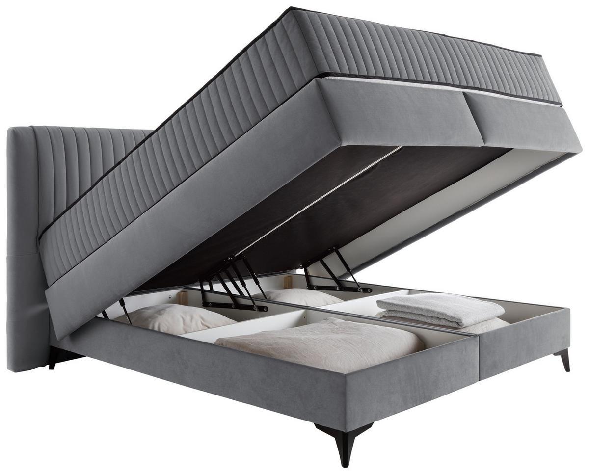 PAT BOX DREAM - gri închis, Modern, lemn/textil (160/200cm) - Premium Living