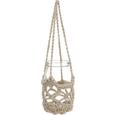 Windlicht Sabine in Naturfarben - LIFESTYLE, Glas/Textil (13,5/20,5/13,5cm)