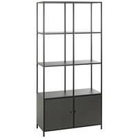 REGAŁ HOUSTON - czarny, Design, metal (80/176/37cm)