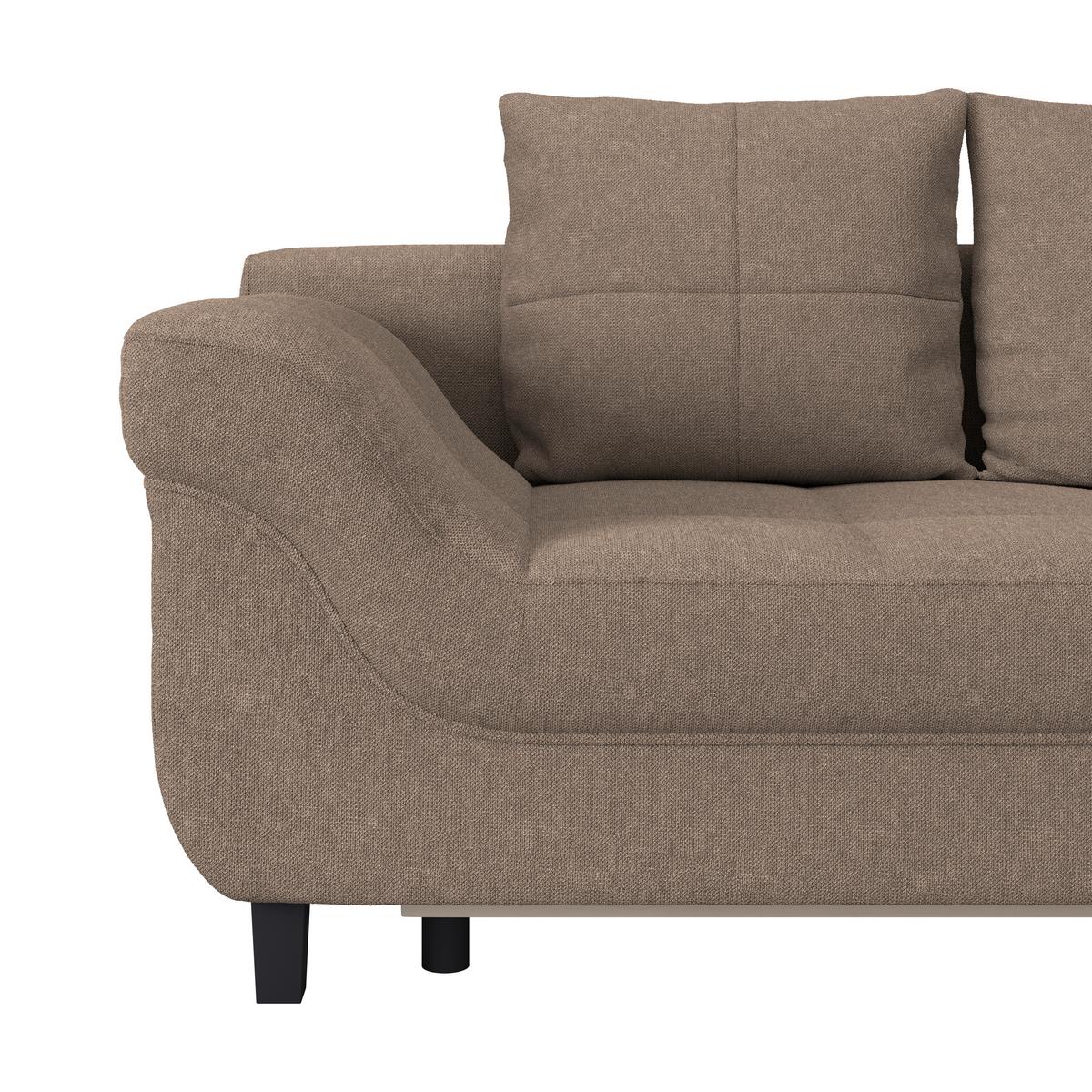 Kutna Garnitura Mendoza - siva/smeđa, Design, tekstil/drvo (309/197cm) - Modern Living