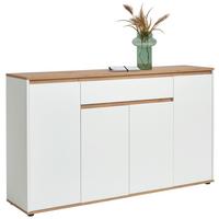 KOMODA SZEROKA MALEA - biały/dąb artisan, Modern, materiał drewnopochodny (160/93/38cm) - Carryhome