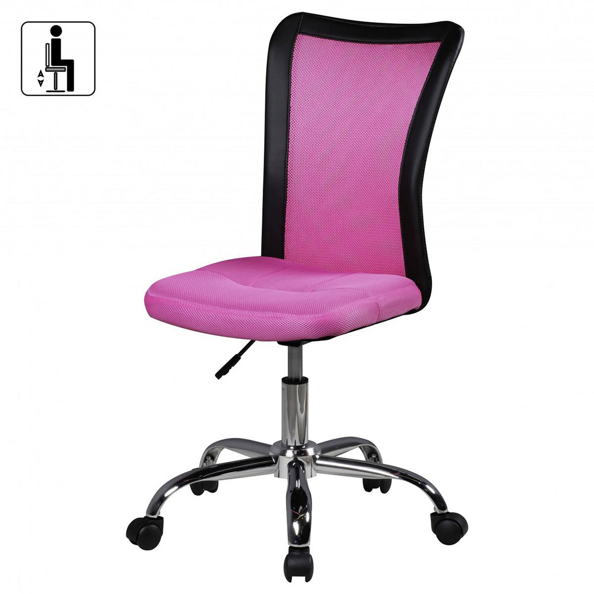 Mladinski Vrtljivi Stol Lukas - barve kroma/pink, Moderno, kovina/umetna masa (60/100/60cm) - MID.YOU