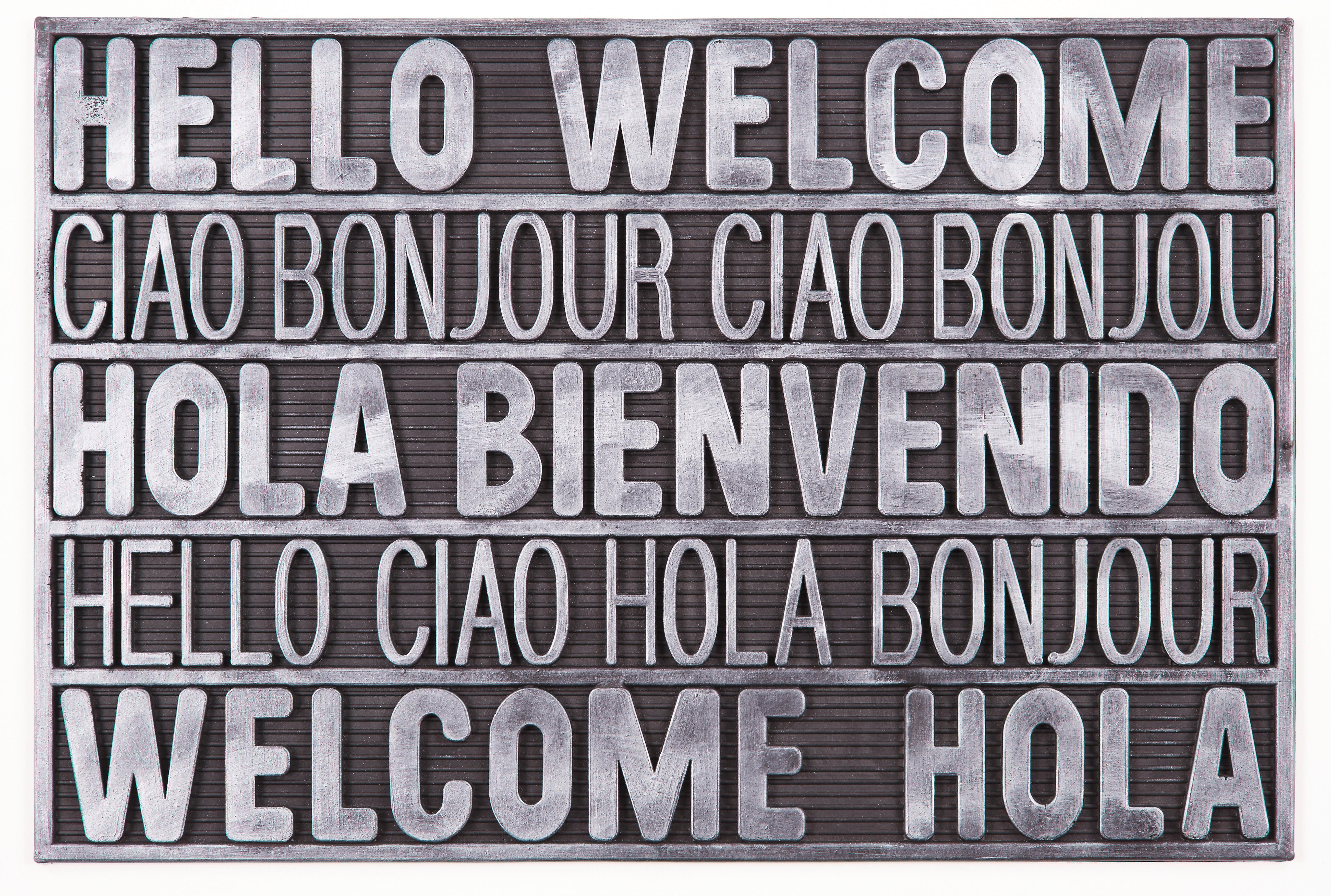 Fussmatte Welcome in Silberfarben ca. 40x60cm - Silberfarben, Modern, Kunststoff (40/60cm) - Modern Living