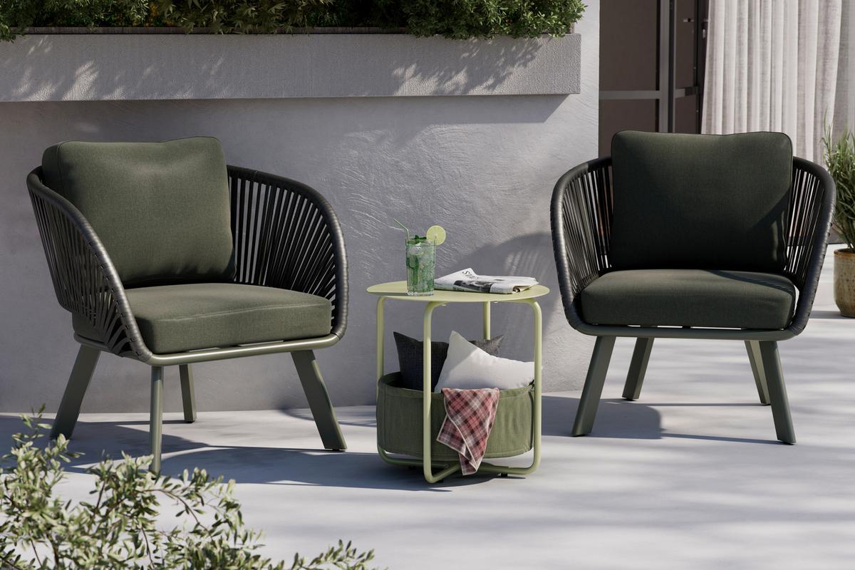 FOTEL TARASOWY KATO GRÜN - zielony, Design, metal/tkanina (83/77/82cm) - Ambia Garden
